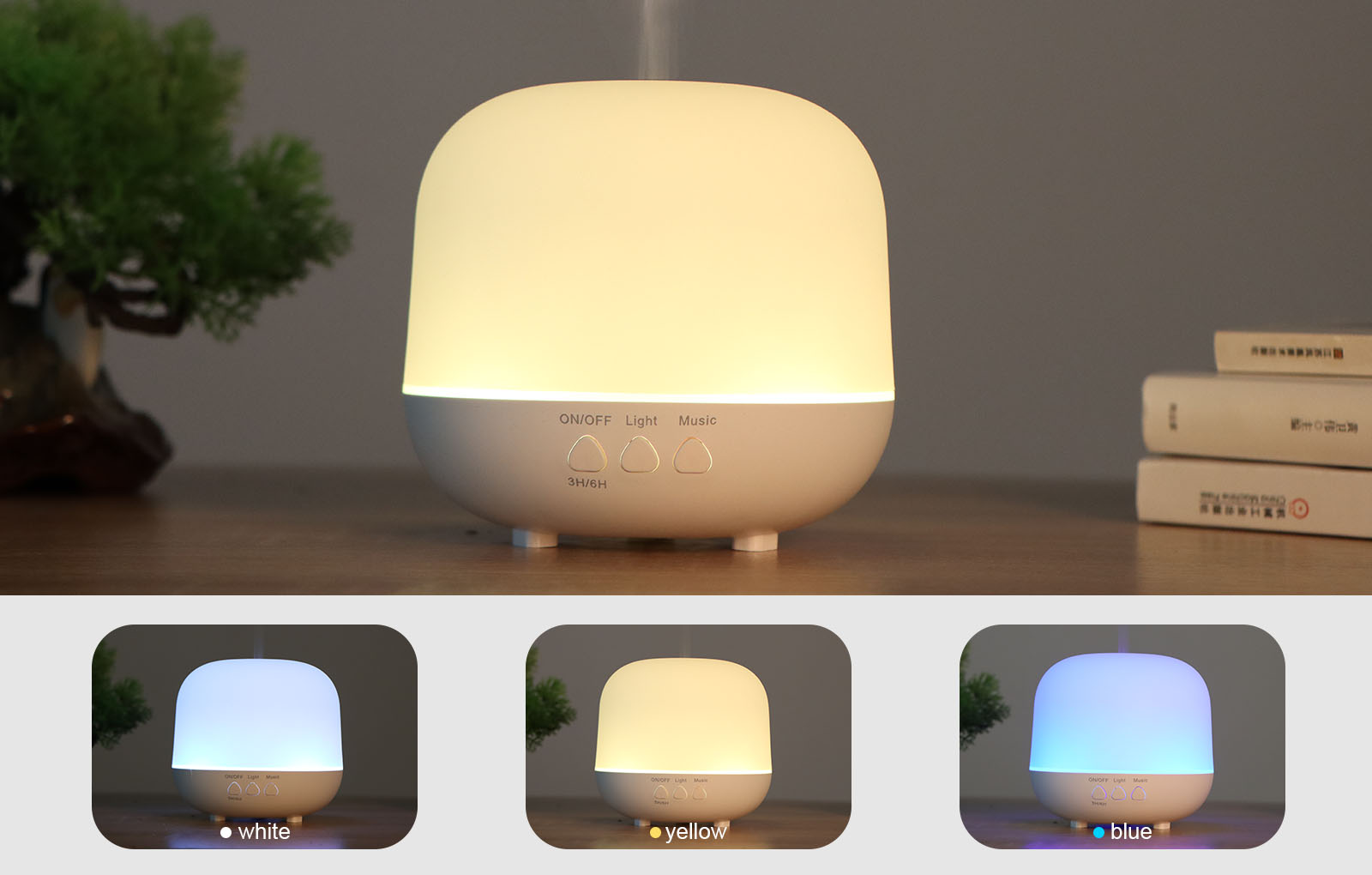 Sleek White Ultrasonic Aromatherapy Diffuser
