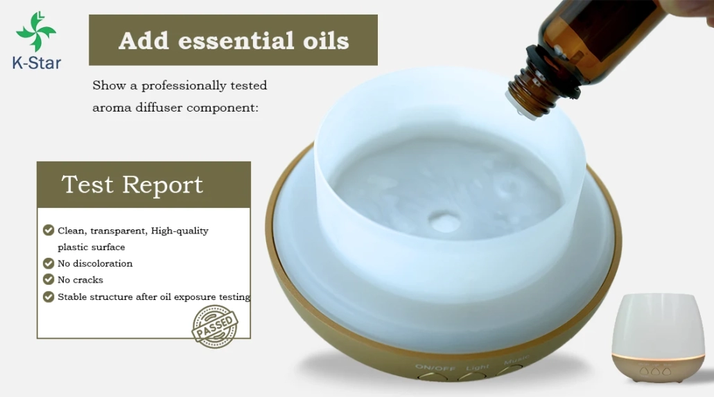 Essential oil corrosion resistance test for aroma diffuser materials