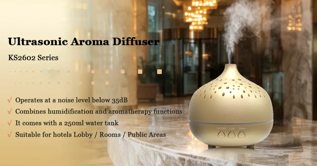 The ultrasonic aroma diffuser in the hotel lobby becomes a silent transmitter of brand image. The ultrasonic aroma diffuser in the hotel lobby becomes a silent transmitter of brand image.